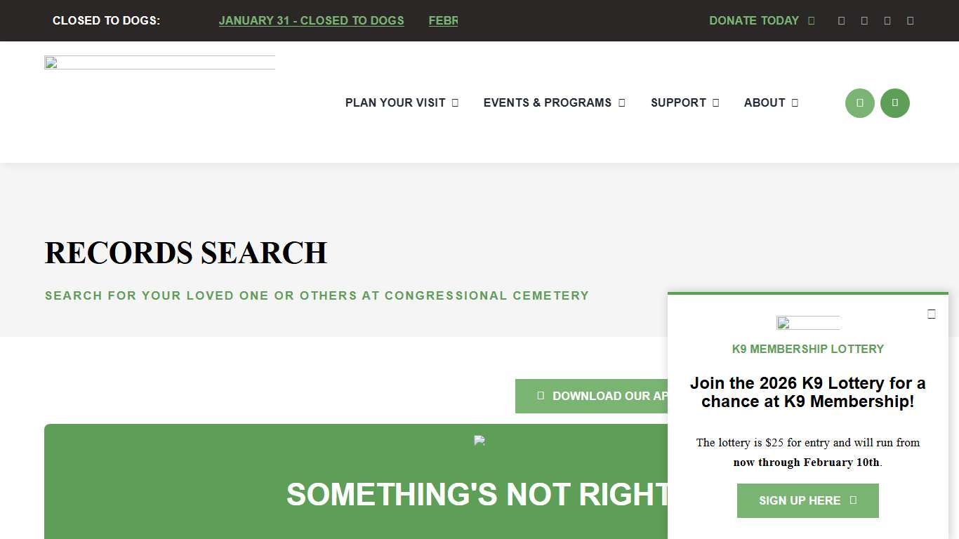 Locate a Loved One - Congressional Cemetery